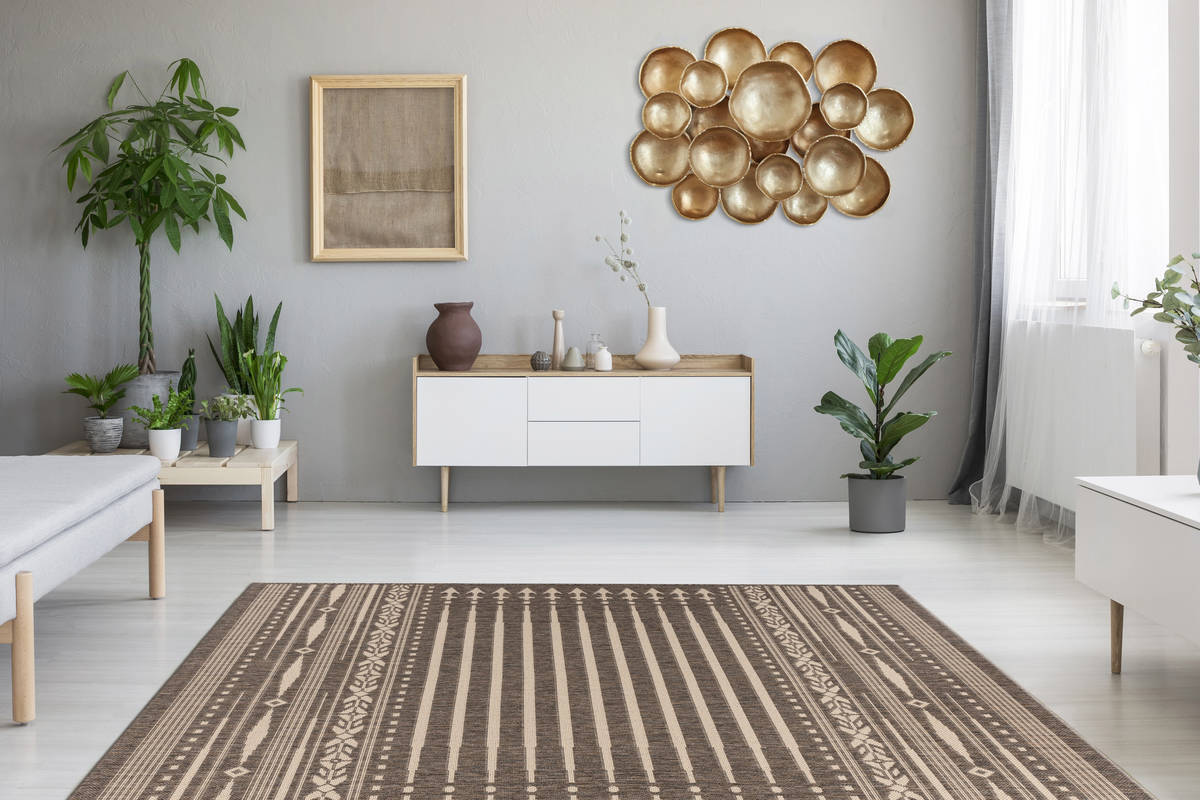 Outdoor-Kurzflorteppich SPLASH 200 - braun-creme - 80x150 cm