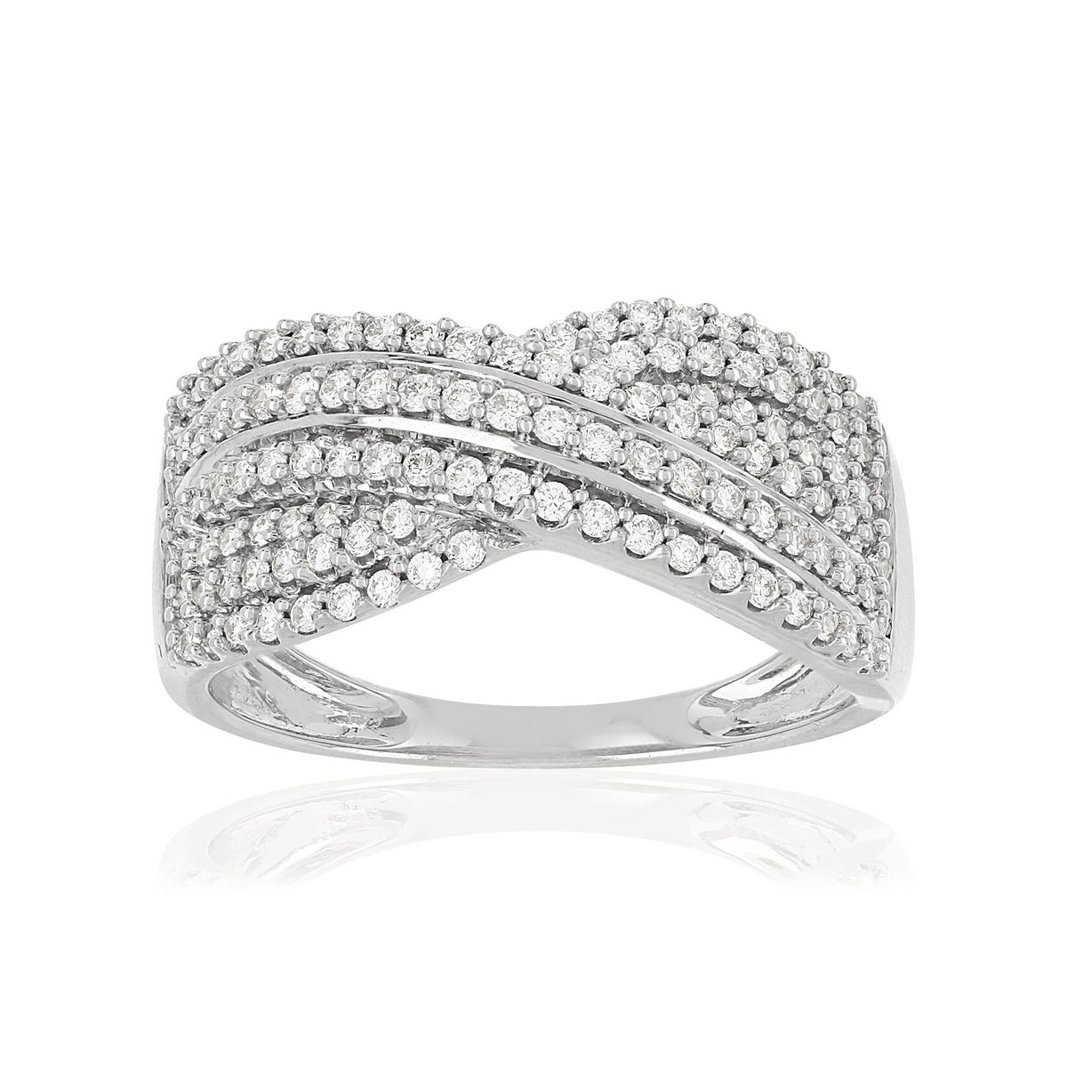 Bague or blanc 750 diamants
