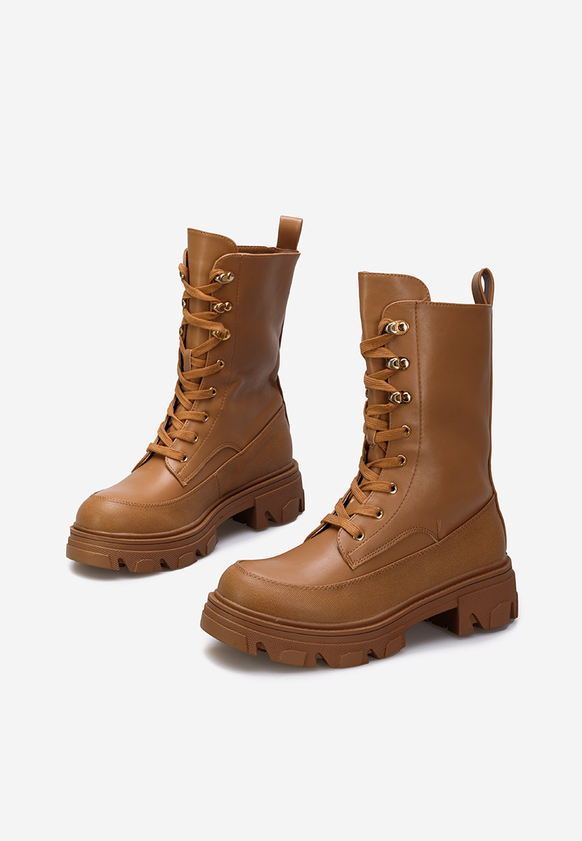 Bottines rangers femme kaki Deriene