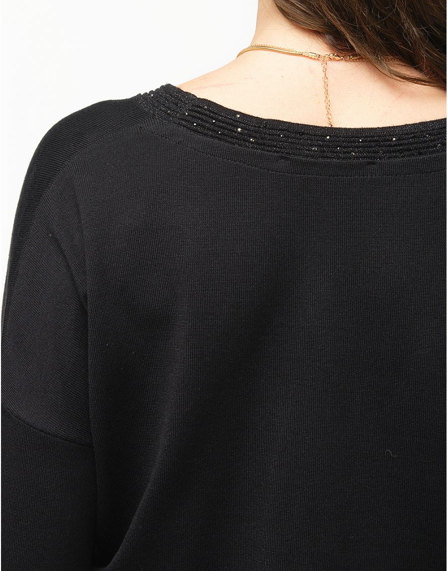 Pull chic noir irisé