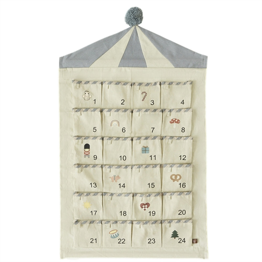 Julekalender Cirkus Beige/Blue - OYOY → Luksusbaby.dk