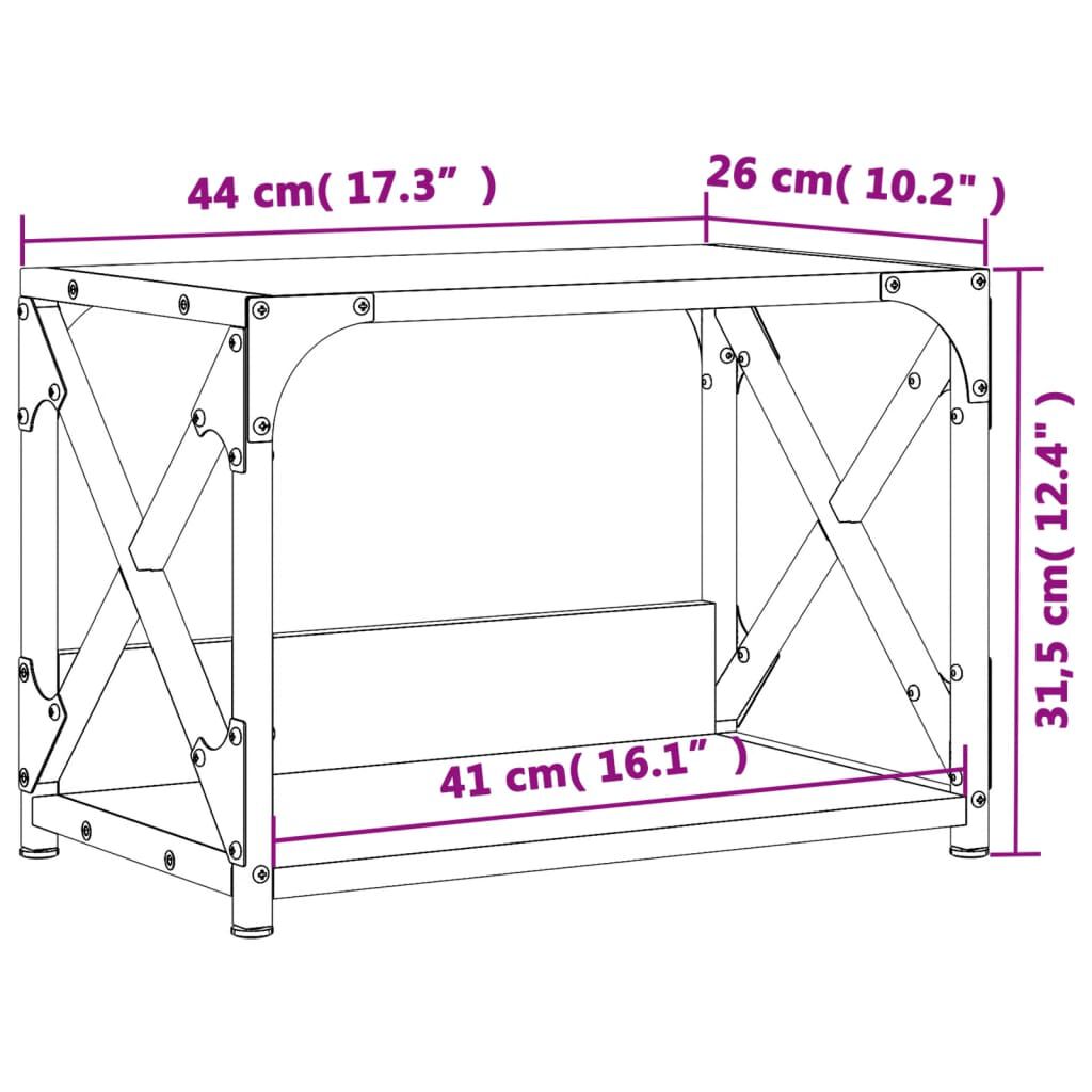 vidaXL Printerstandaard met 2 lagen Sonoma eikenhout 44x26x31,5 cm