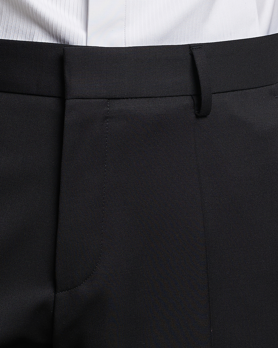 Genius Slim Fit Wool Trousers Black