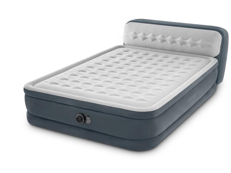 Intex Luftbett Dura Beam mit Headboard Queen 152 x 236 x 46 Luftbett mit integrierter Pumpe