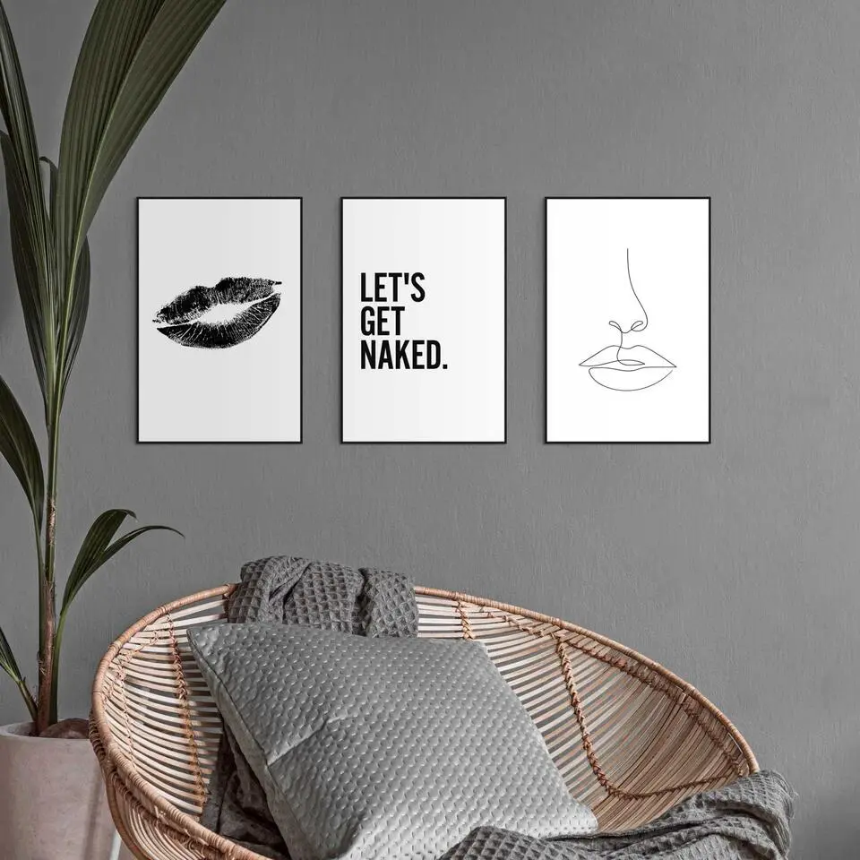 Set poster met lijst - Vrouw