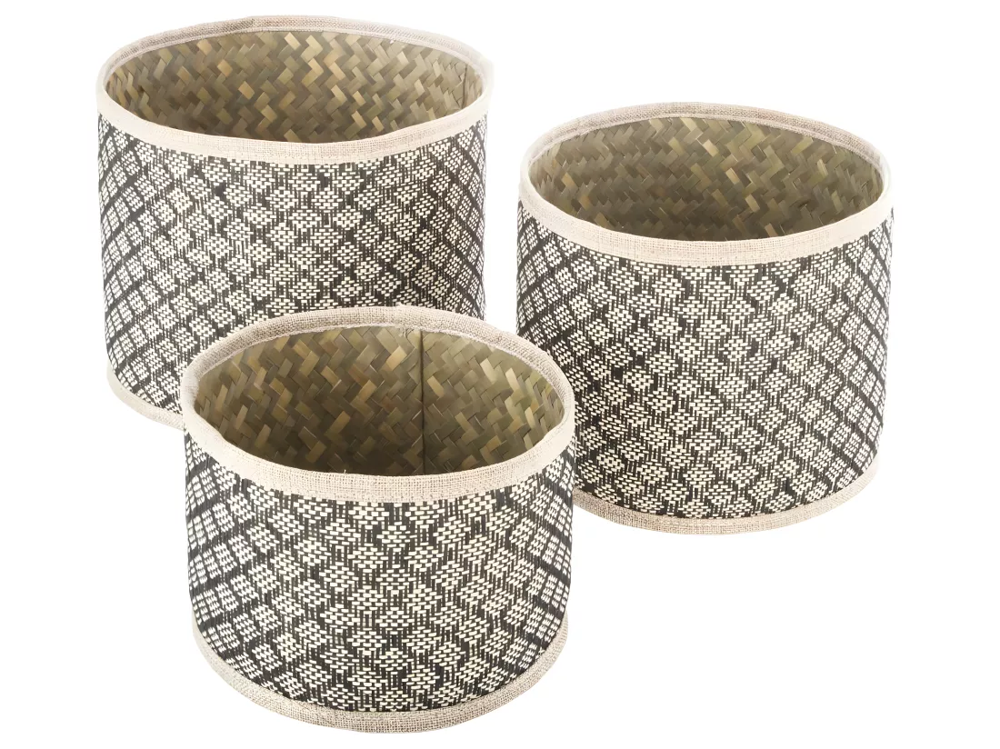 Set de 3 Paniers de rangement rond en Osier Nomade