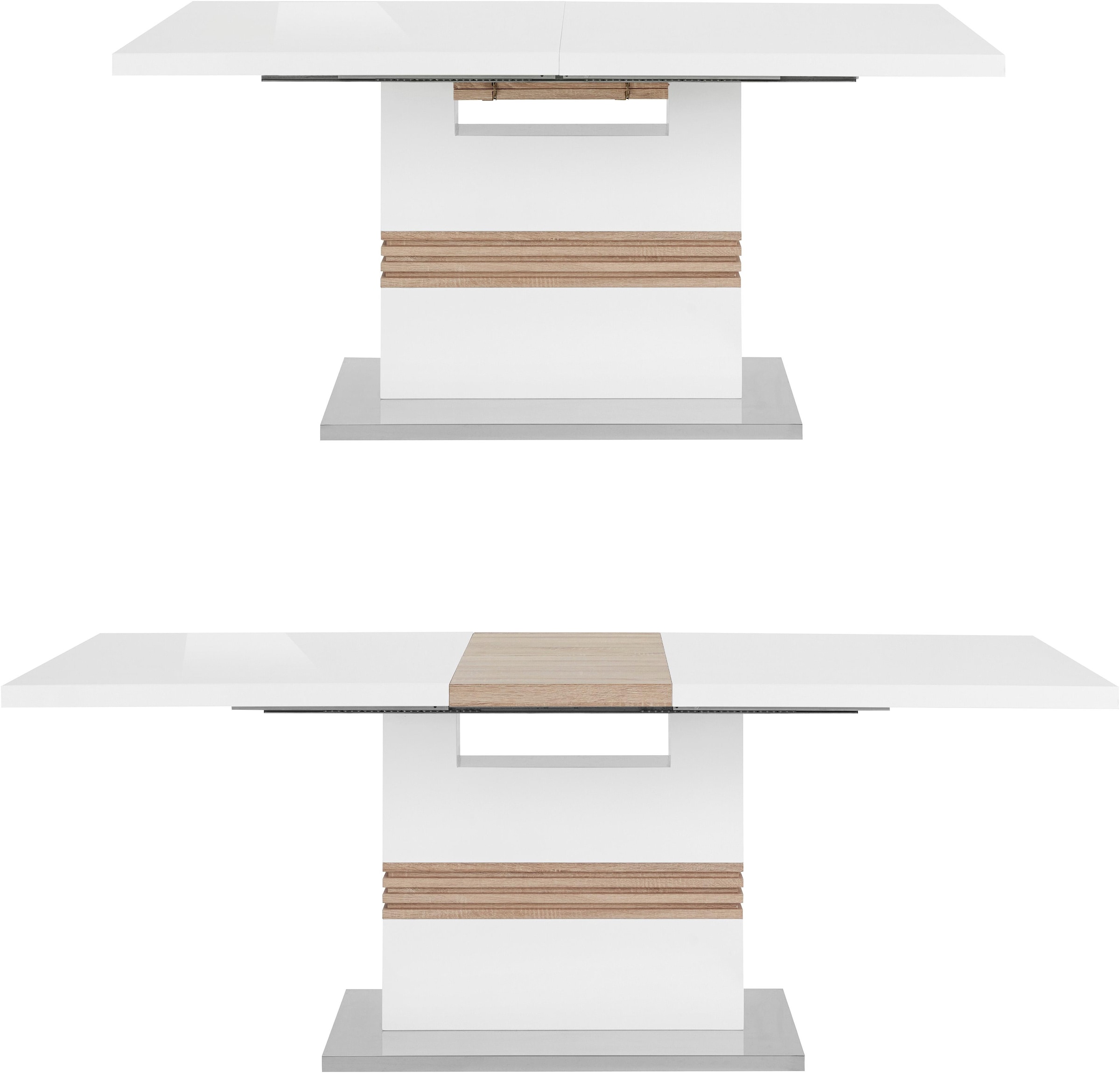 INOSIGN Essgruppe »Perez/Lola« Set, 5 Stk. tlg. mit 4 Stühlen, Tisch ausziehbar, Breite 160-200 cm