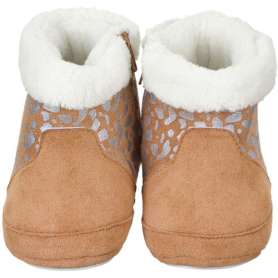 Sterntaler Babystiefel Silberprint braun melange