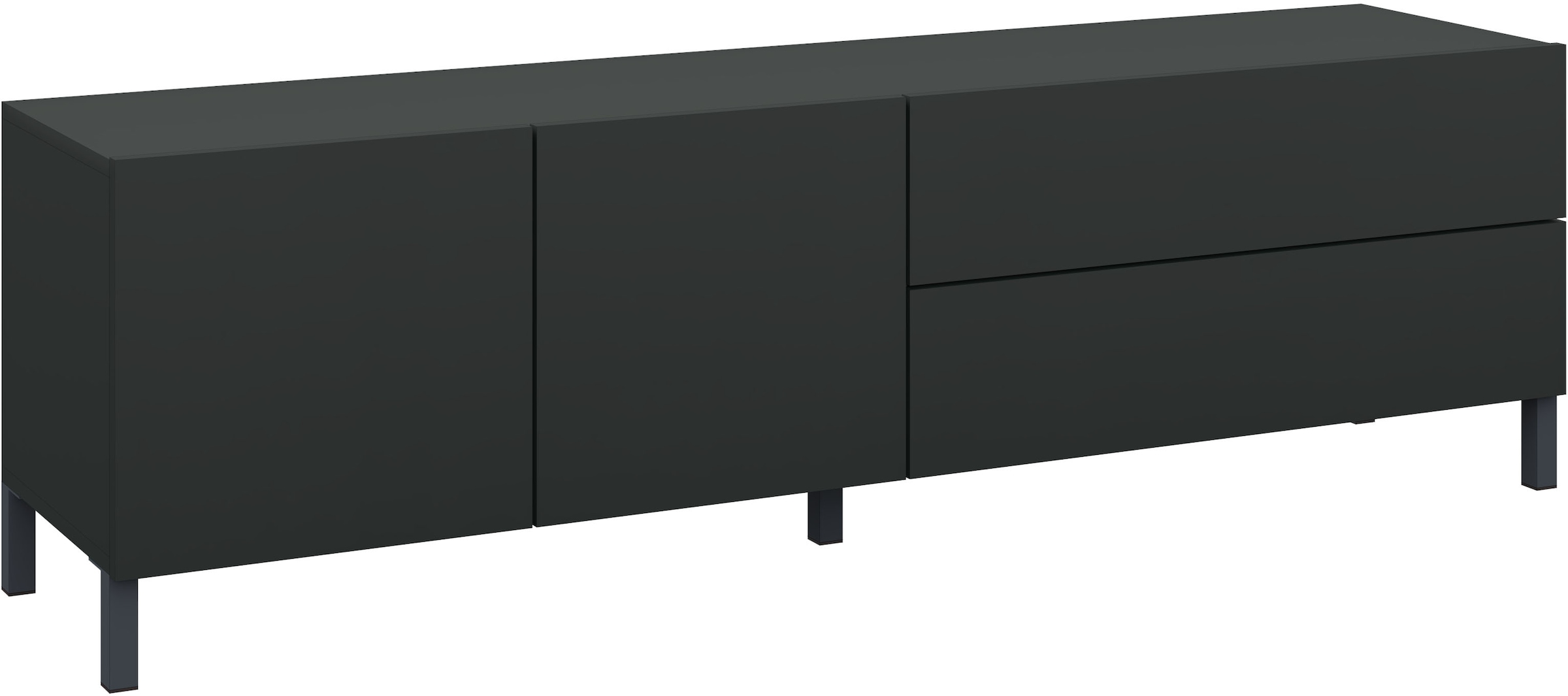 borchardt Möbel Lowboard Metallfüsse, grifflose Optik