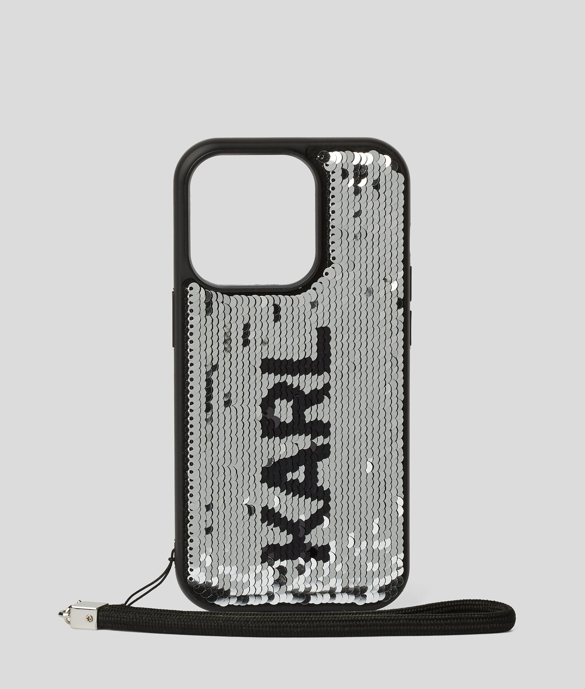 Coque de protection à sequins réversibles pour iPhone 14 Pro avec dragonne