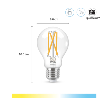 WiZ Connected LED peer E27 60W filament helder koel tot warmwit licht dimbaar