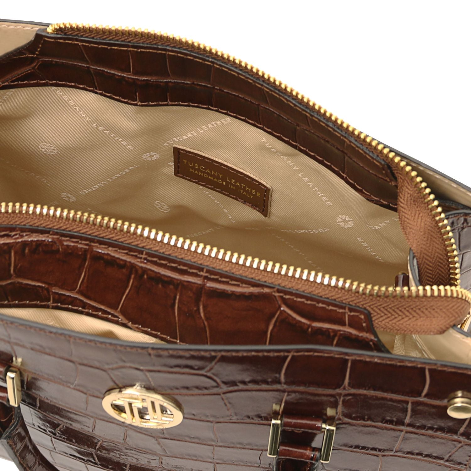 TL142504 – Croque – Croc print leren Handtas
