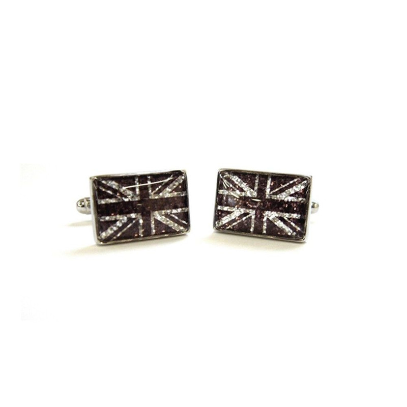 Boutons de manchette, Union jack, Glitter