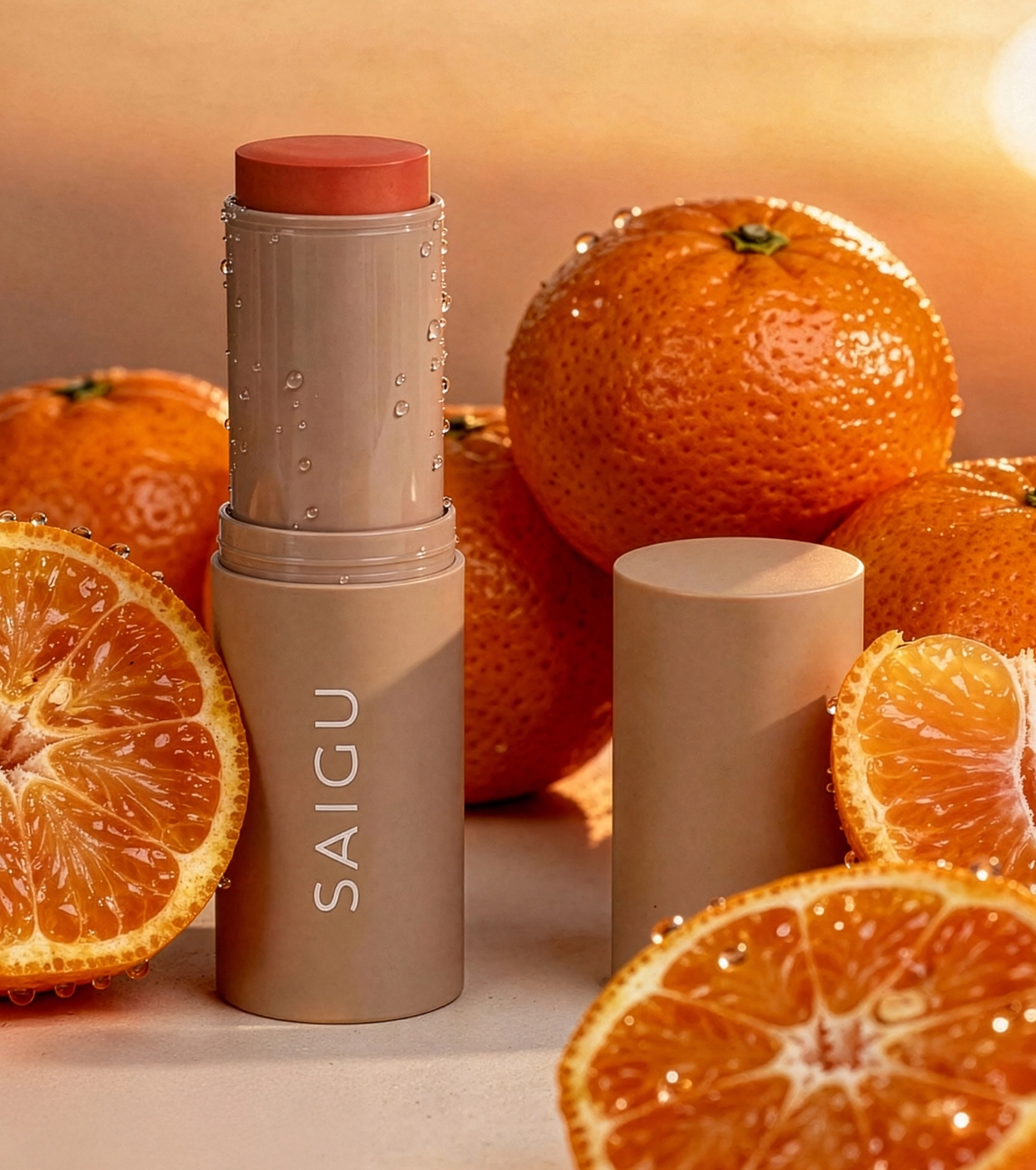 Saigu Cosmetics - *Mediterranean Glow* - Blush em bastão Melting Blush - Sweet Clementine