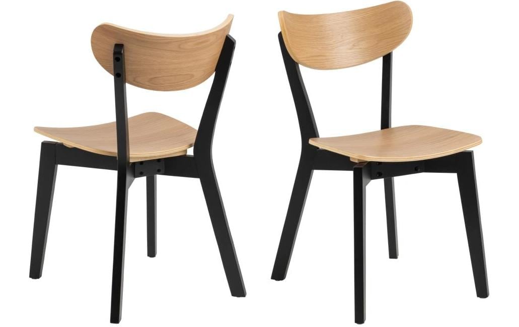 Stuhl Roxby 2 Stück, Nature/Schwarz<br>Esszimmerstuhl