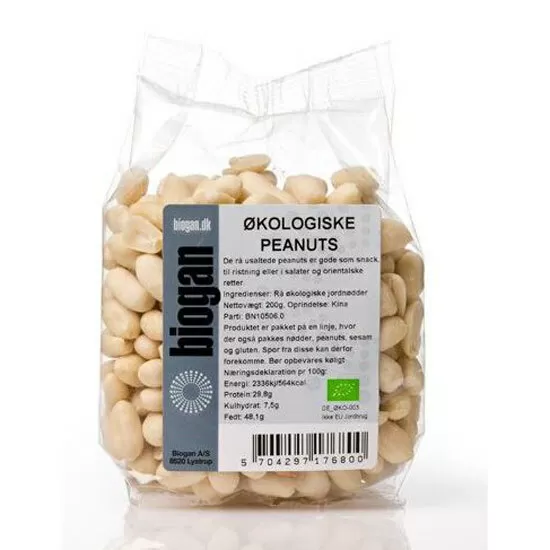 Biogan Peanuts Rå Ø - 200 g.