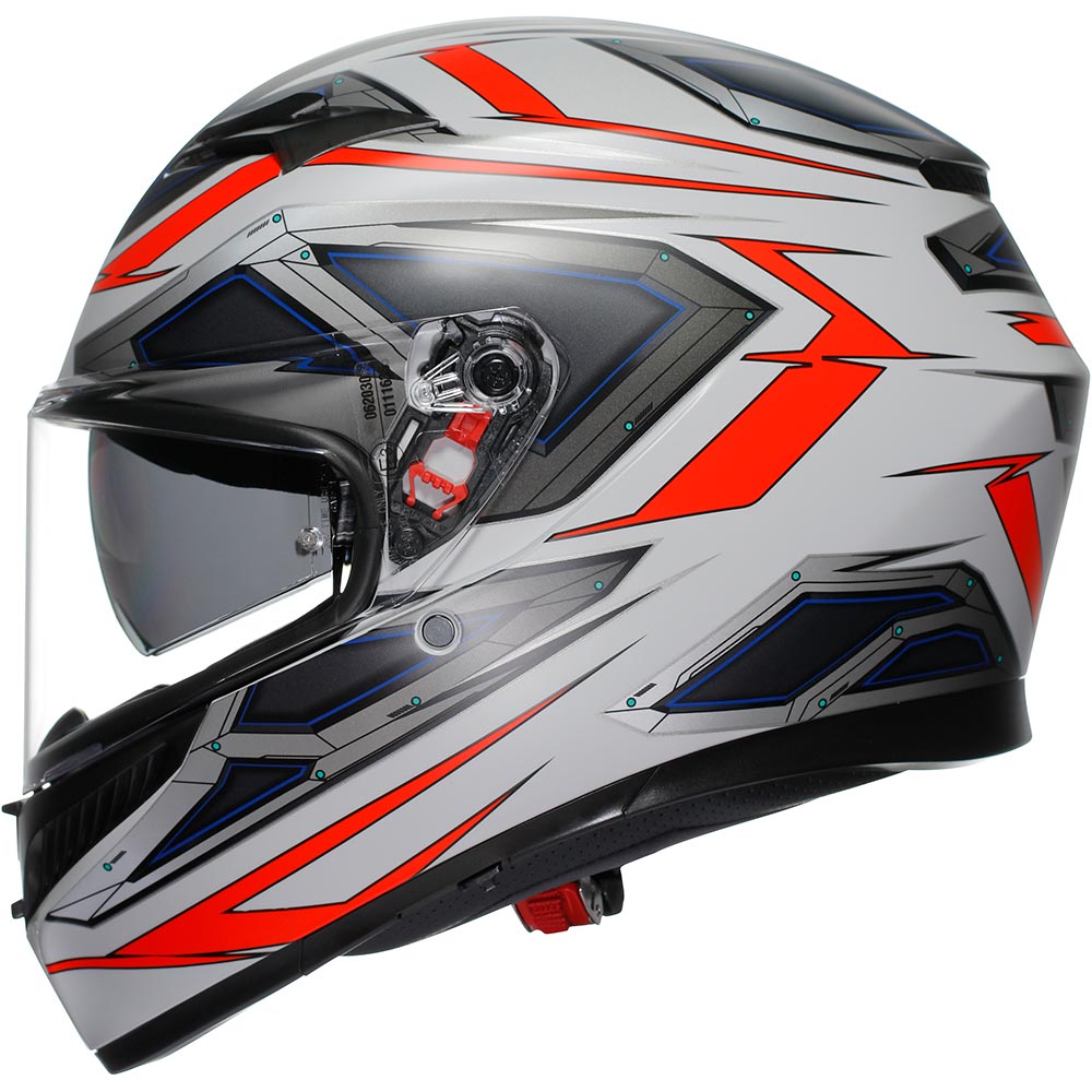 AGV - Casque K3 Space Noir / Blanc / Rouge fluo / Mat