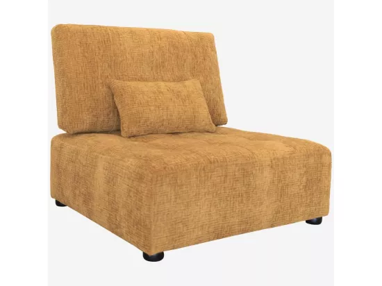 HABITAT - Canapé d'angle droit modulable en tissu - Jaune argile - Reiko