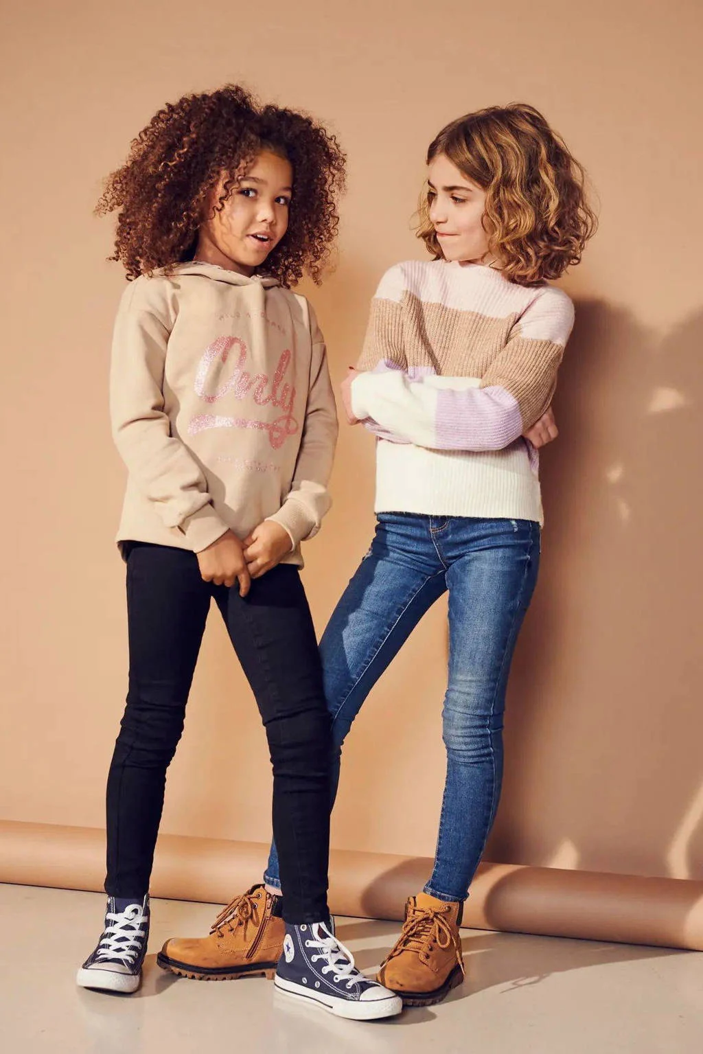 KIDS ONLY GIRL trui roze gebreid roze/beige/lila