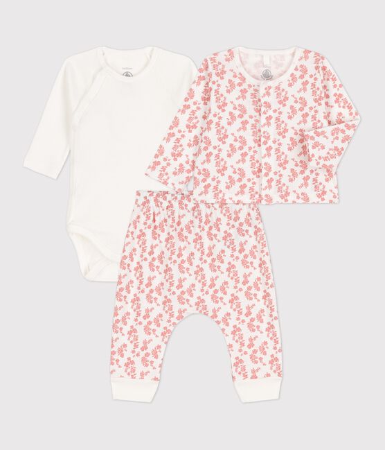 Ensemble 3 pièces bébé imprimé Hawaï en coton bio
