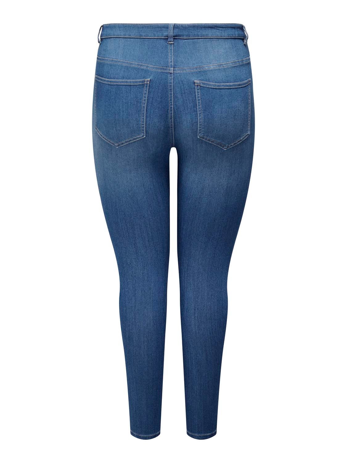 CARSTORM Hohe Taille Skinny Fit Jeans Light Medium Blue Denim