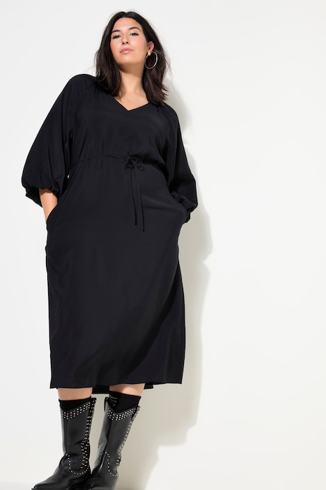 Maxikleid, A-Line, 3/4-Ballonärmel