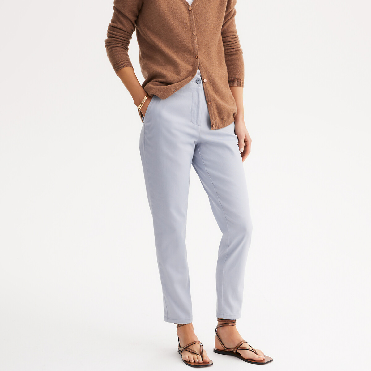 ANNE WEYBURN<br>Calça chino direita, esticar keperstof