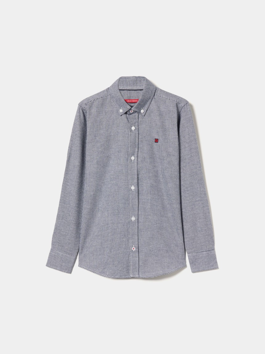 Camisa slim fit pied de poule