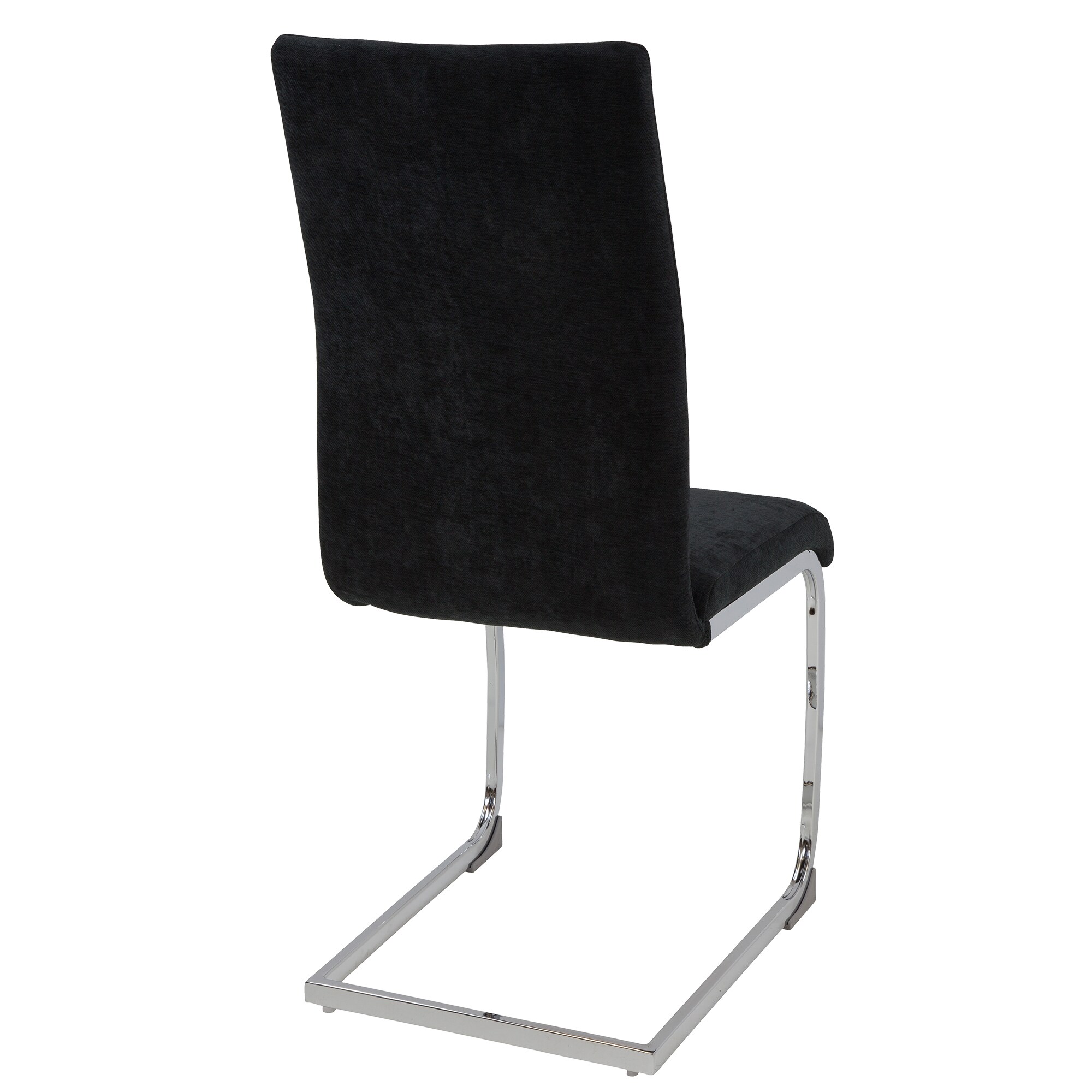 Freischwinger Stühle 4er Set LUGANO, Schwarz - Esszimmerstuhl Schwingstuhl mit modernem Design, Stoff-Bezug, dicke Polsterung - Küchenstuhl, Polsterstuhl, Stuhl Esszimmer oder Esstisch Stuhl