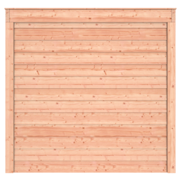 Tuinhuis met overkapping Douglas hout Zweeds rabat onbehandeld 645 x 255 cm