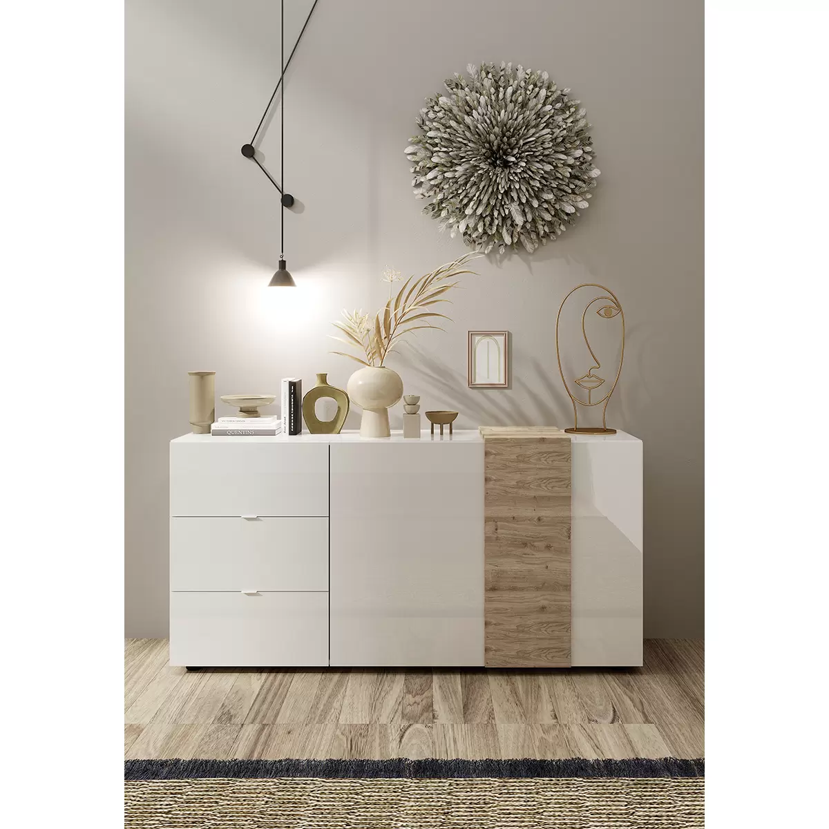 Sideboard Venus Eiche,weiss