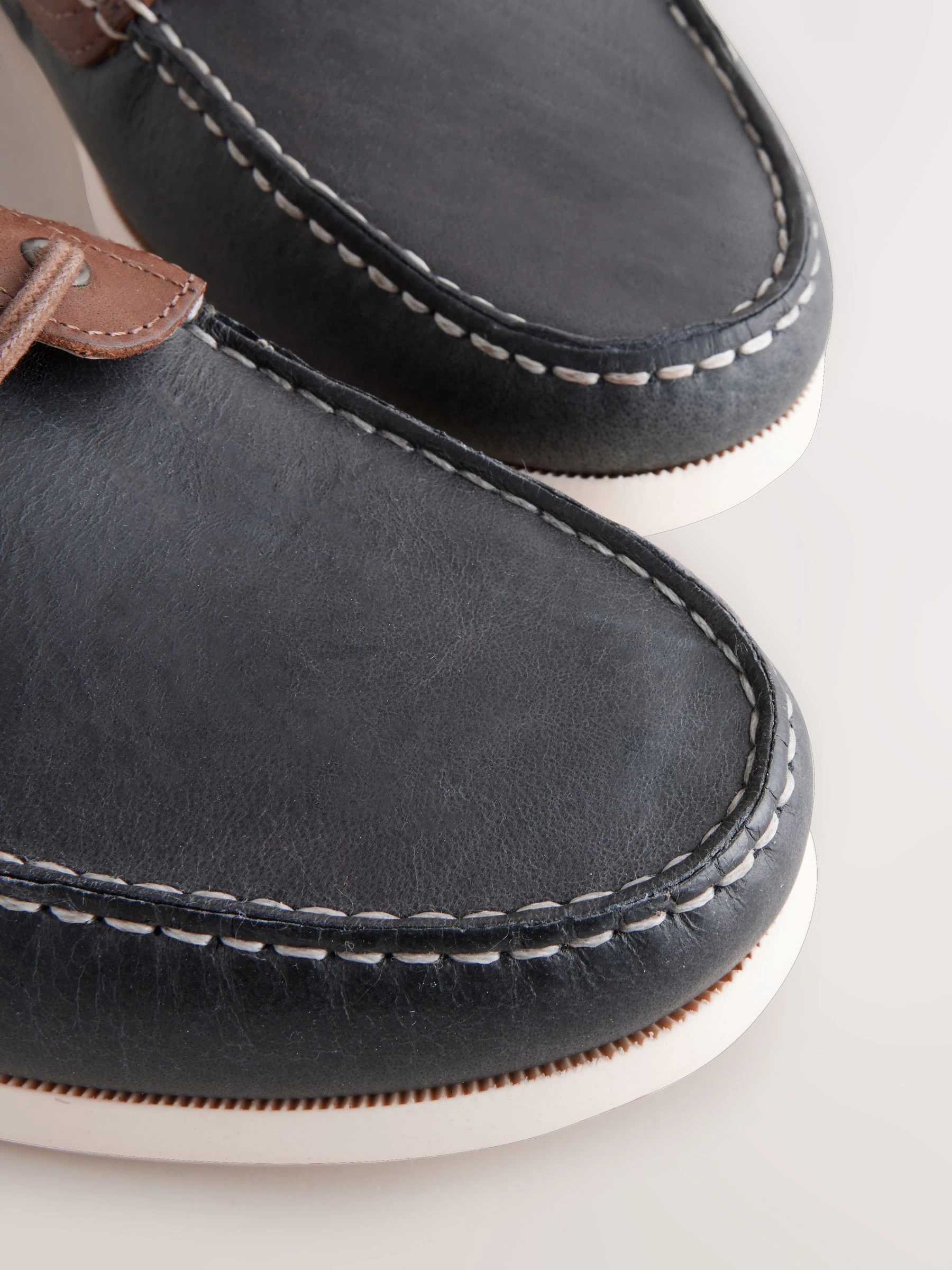 Donkerblauw - Leren bootschoen