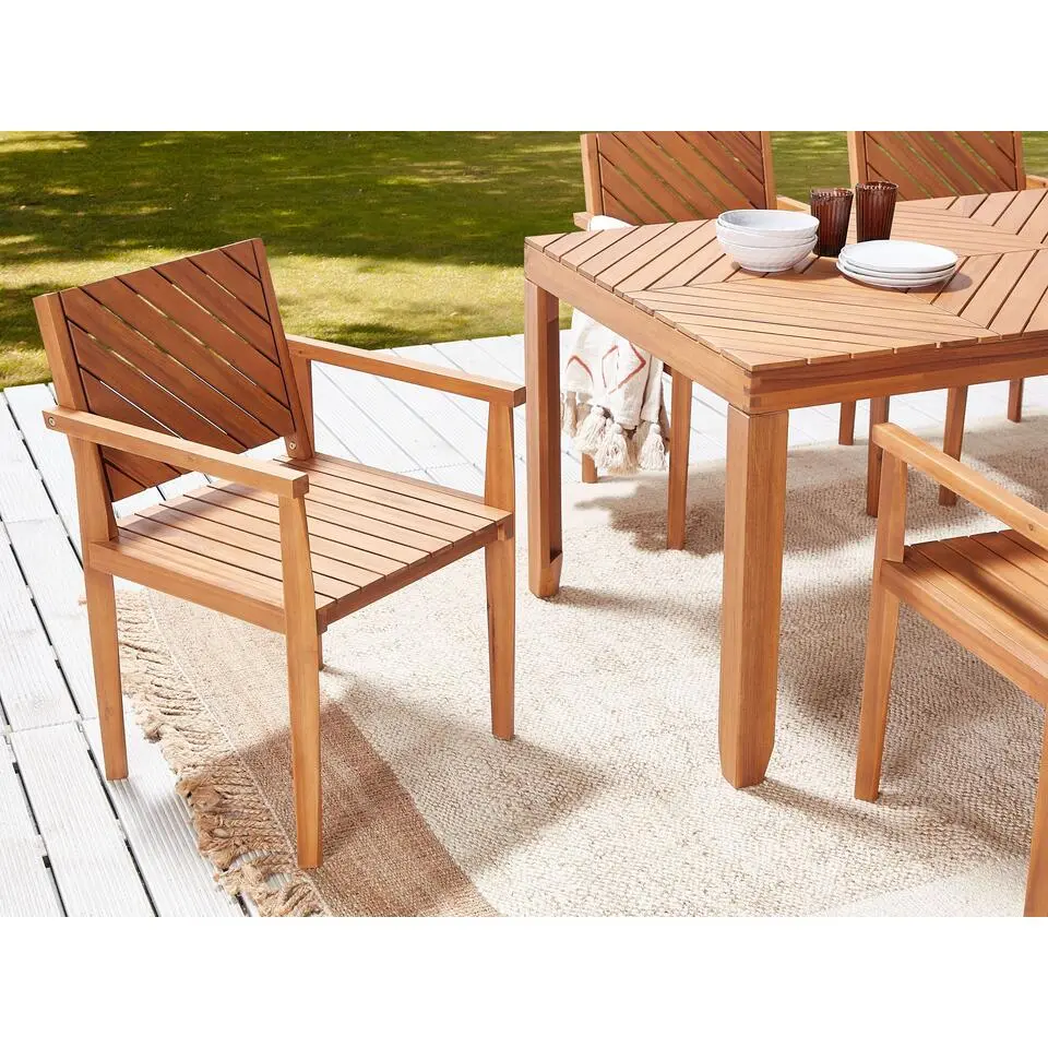 BARATTI - Tuinstoelen set van 4 - Lichtbruin - Acaciahout