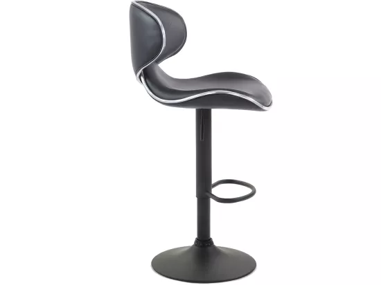Lot de 2 Tabouret de bar - Similicuir & Noir - Noir - Las Vegas v2