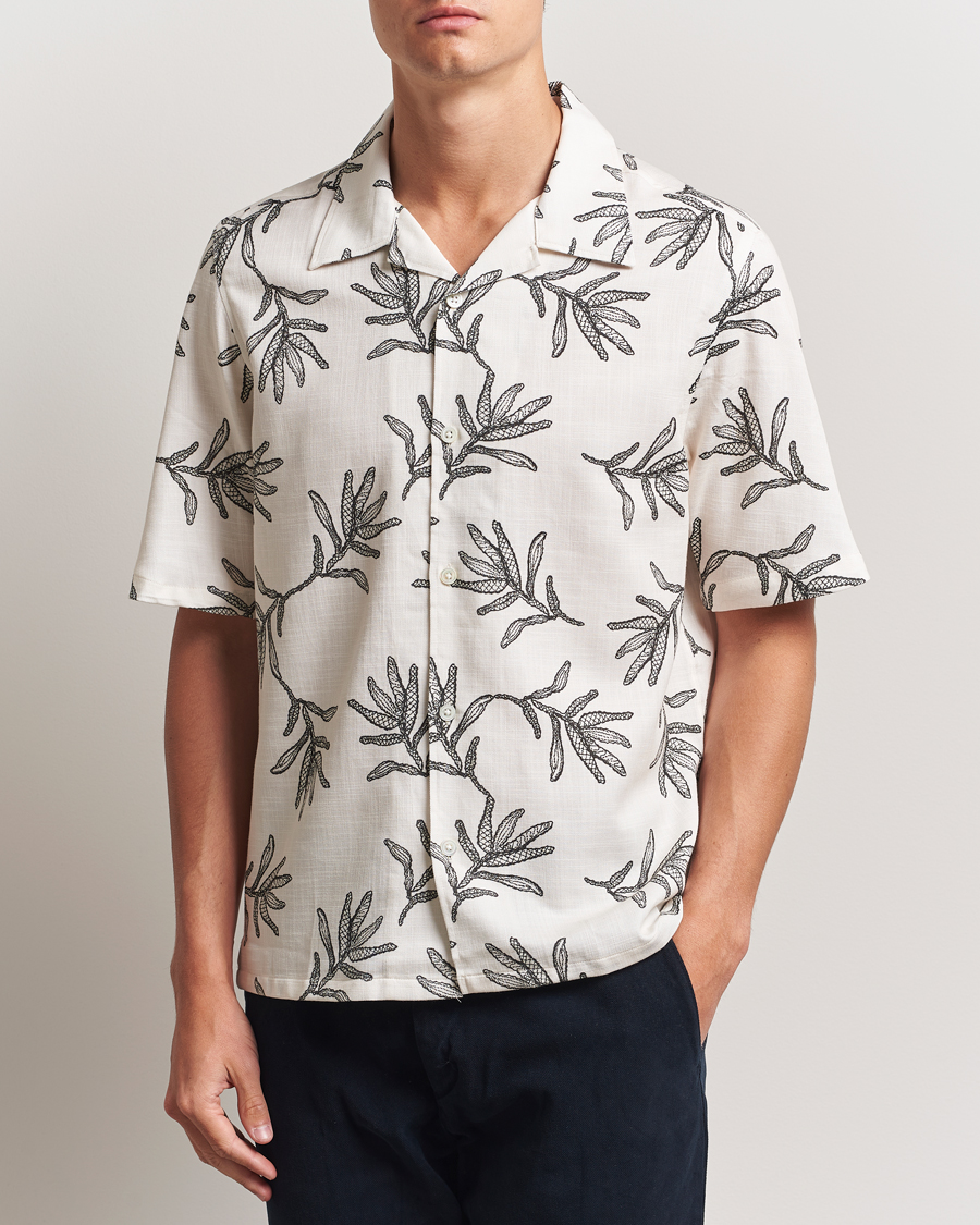 NN07 Ole Printed Cotton/Lyocell Resort Shirt Off White