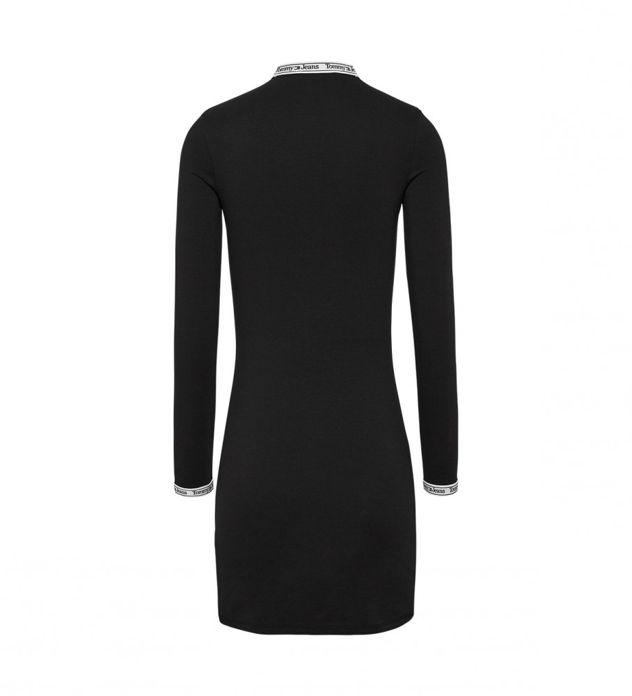 Vestido justo preto com logo da Tommy Jeans