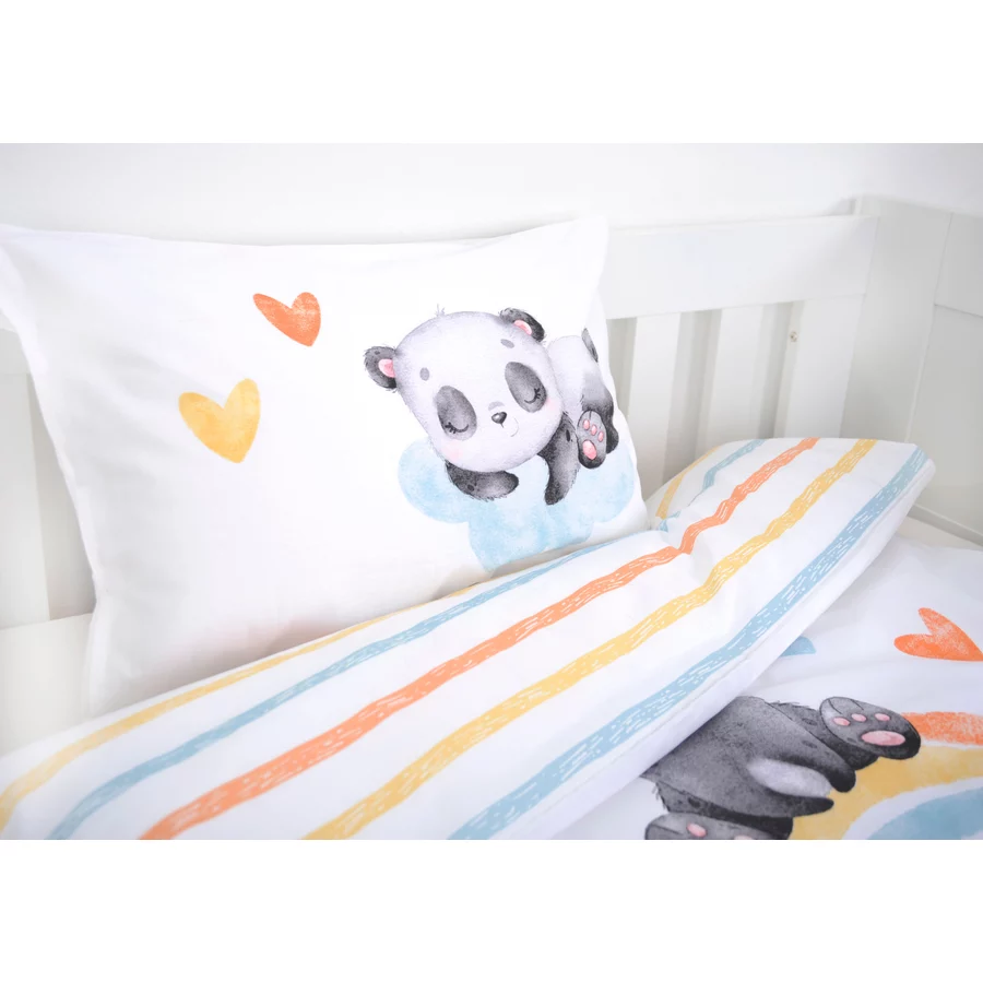 babybest® Bettwäsche Regenbogen Panda 100x135 cm