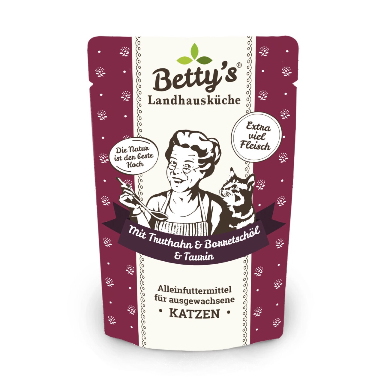 Betty's Landhausküche Frischebeutel mit Truthahn 12 x 100g für Katze
