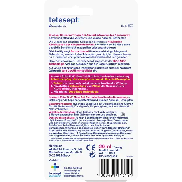 Rhinolind® Nase frei Akut Abschwellendes Nasenspray