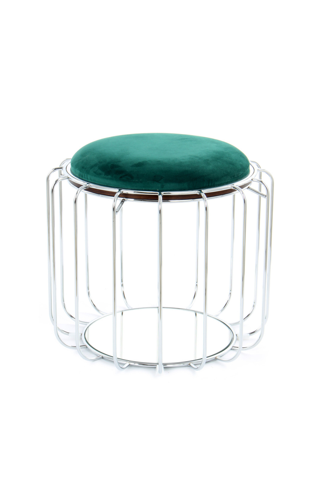 Tisch-Hocker COMFORTABLE - dunkelgrün-silber - Metall