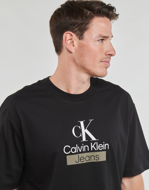 Calvin Klein Jeans - STACKED ARCHIVAL TEE - Noir