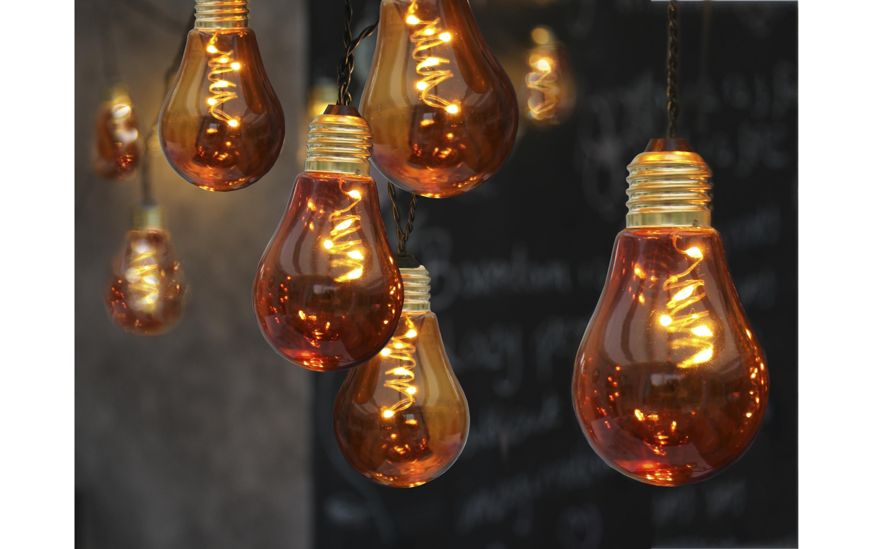 Lichterkette Vintage Glow 360 cm, Gelb10 Filament-Glühbirnen mit integrierten LEDs