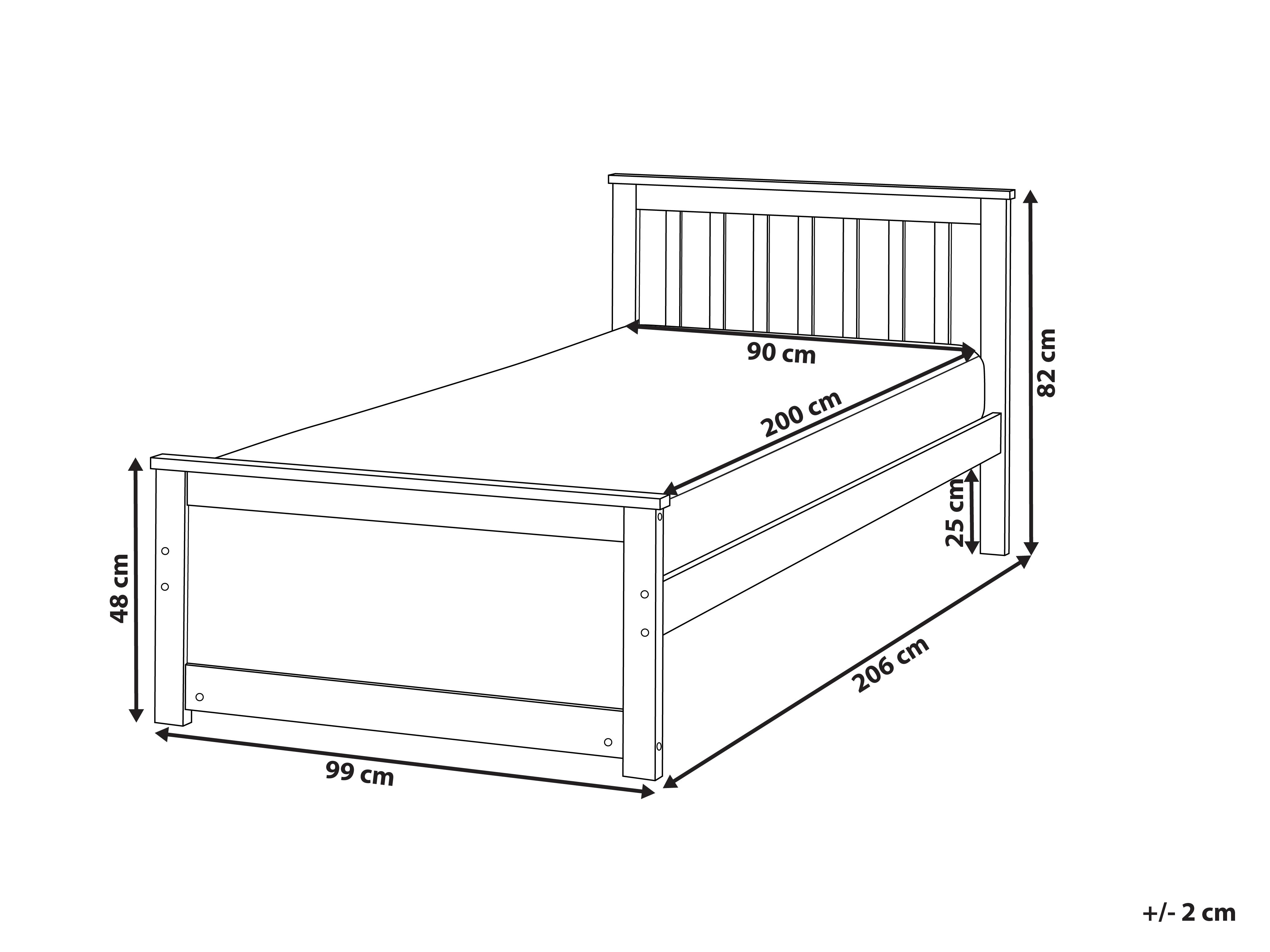 Bed Dennenhout OLENDON 90 x 200 cm Wit