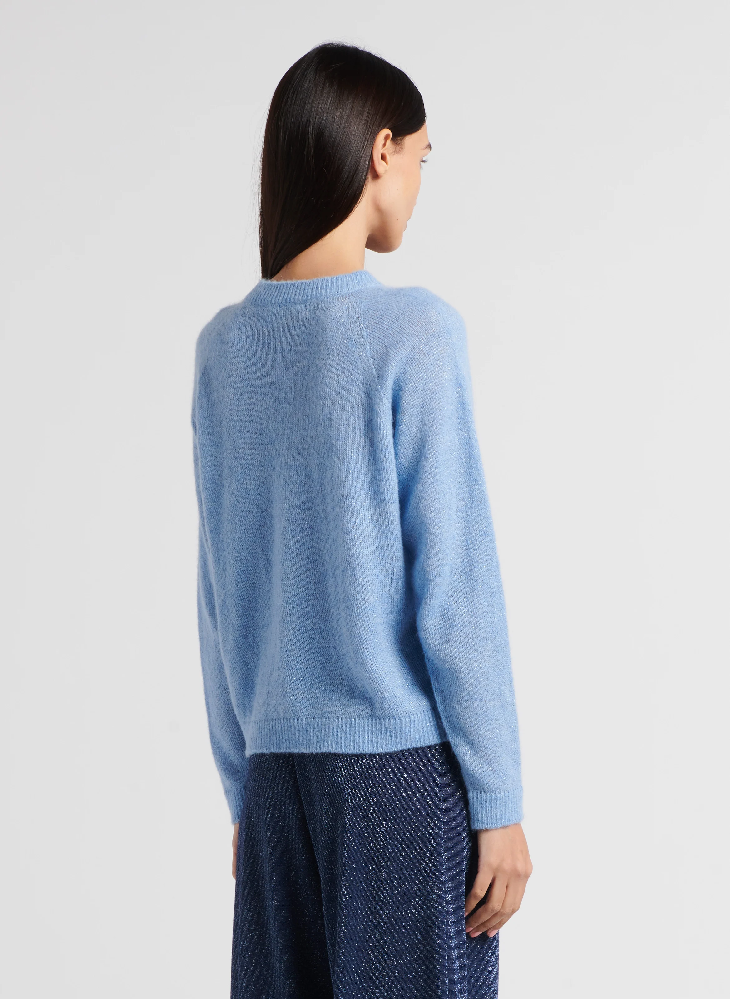 KYO - Pull droit en alpaga mélangé | Bleu