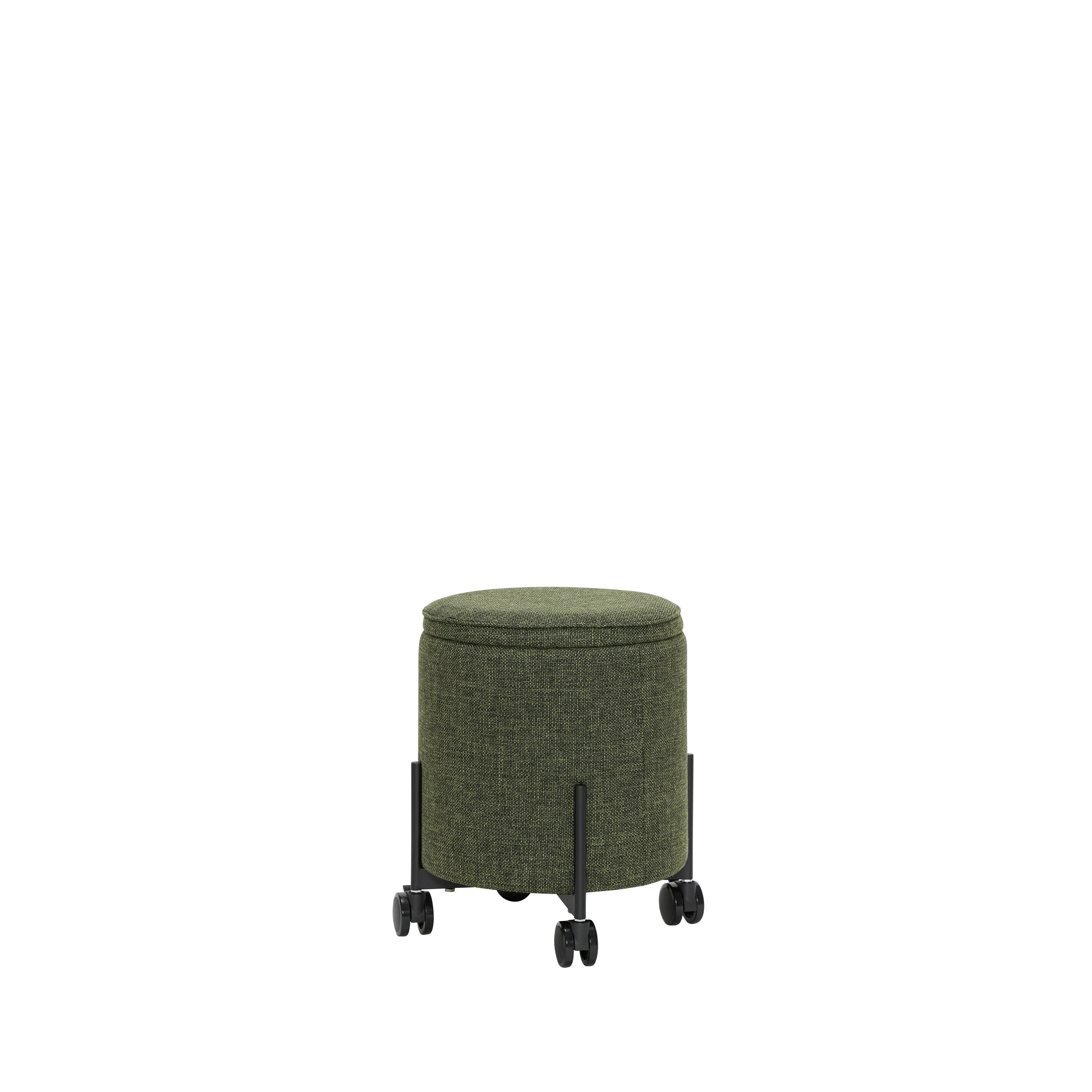 Hübsch  Contain puf, grøn - Ø42 cm.