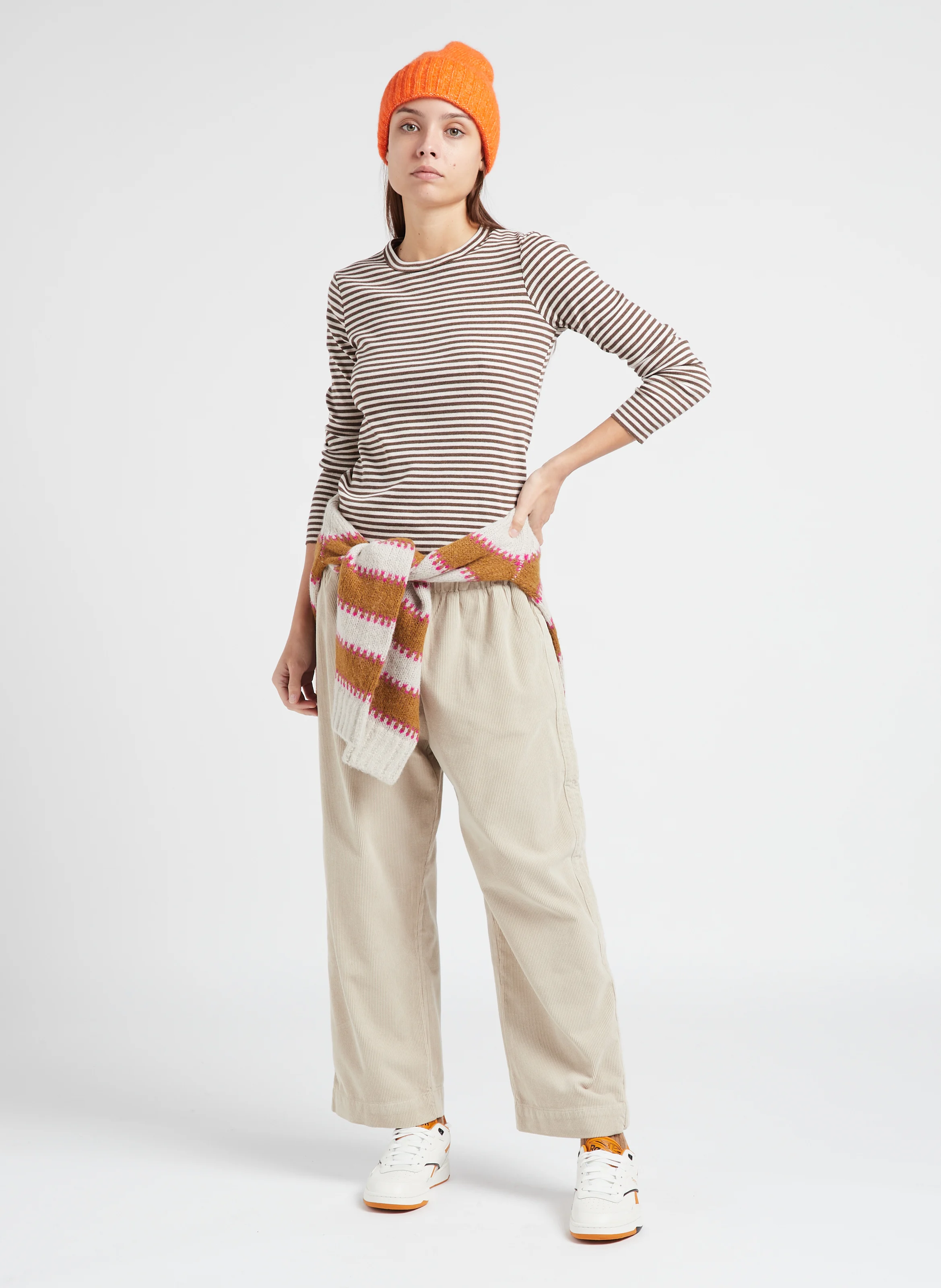 PENNY - Pantalon droit en coton | Beige