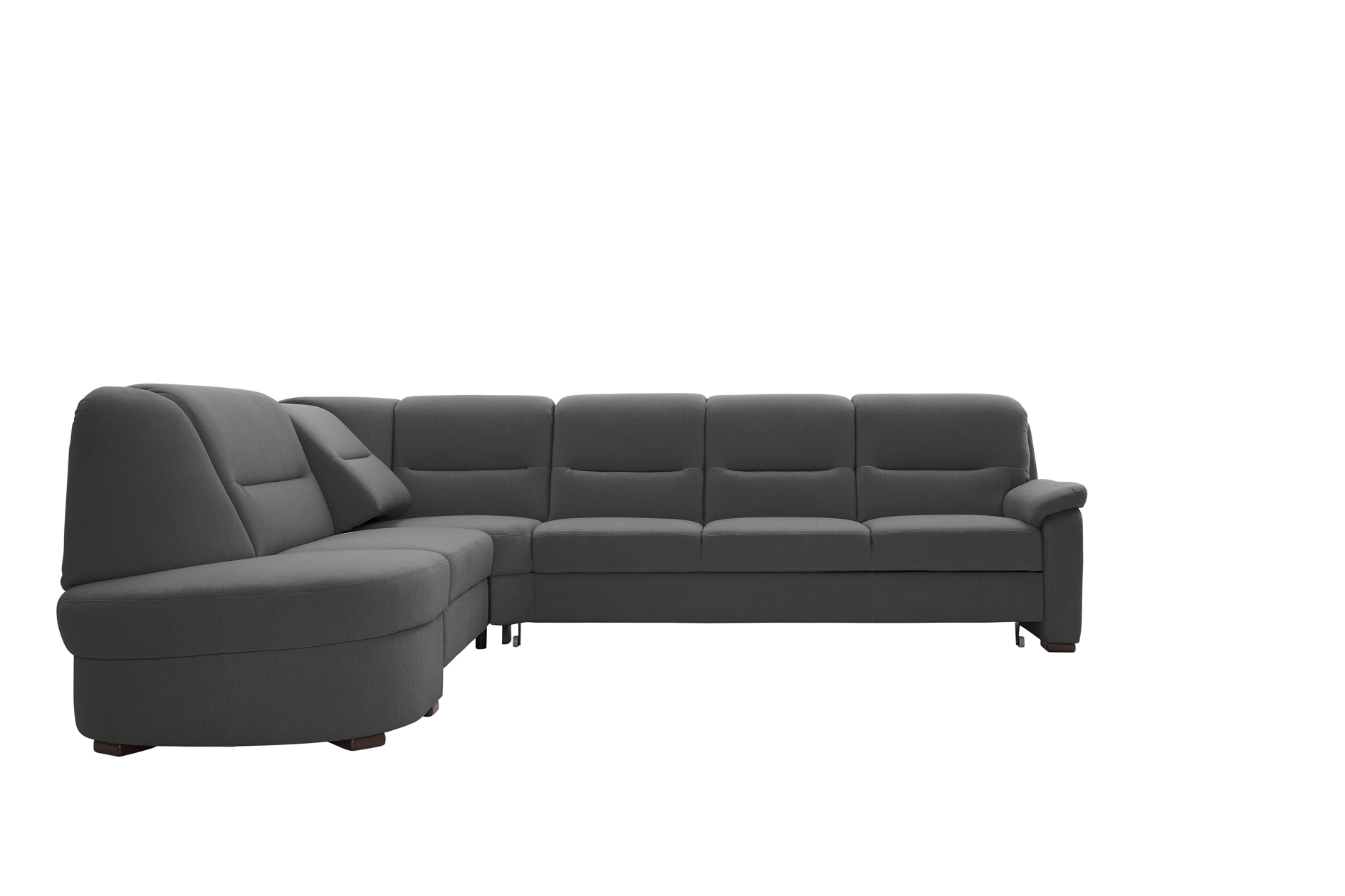 polsterpower Ecksofa - Miro grau - Basismodell - Ottomane links