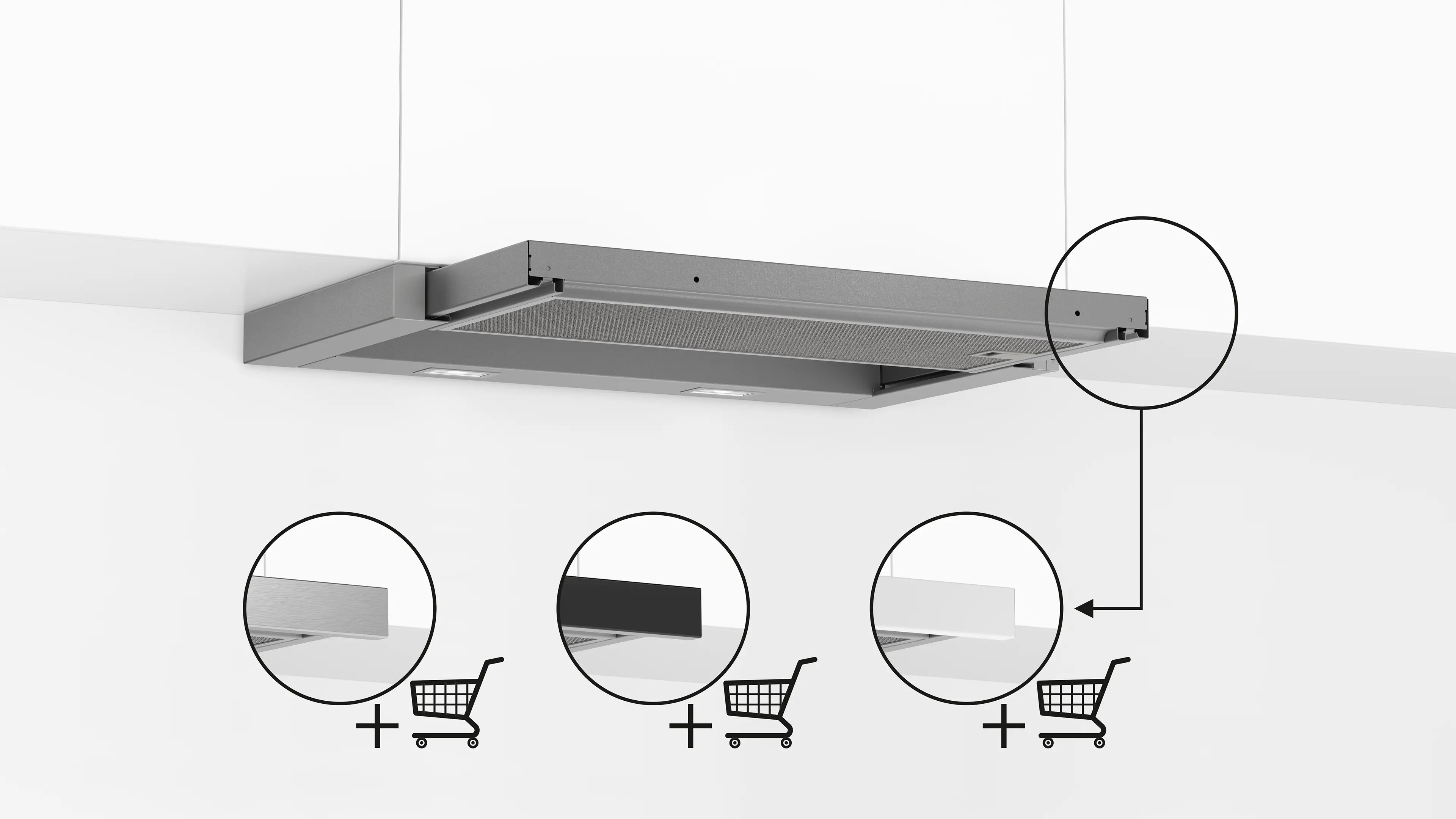 Serie 4 Vlakscherm afzuigkappen 60 cm Zilver metallic