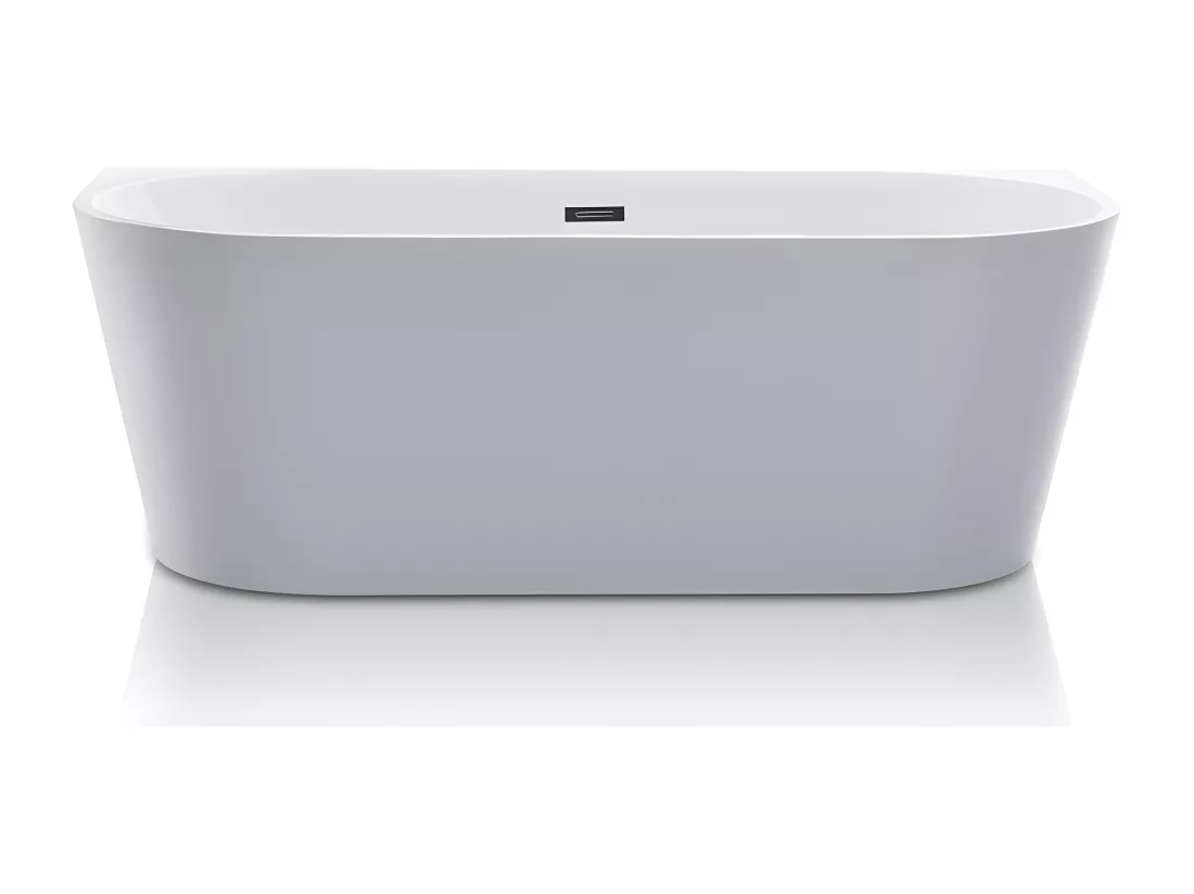 Baignoire semi îlot - 255L - 180 x 75 x 58 cm - Blanche - Acrylique - DIVINA