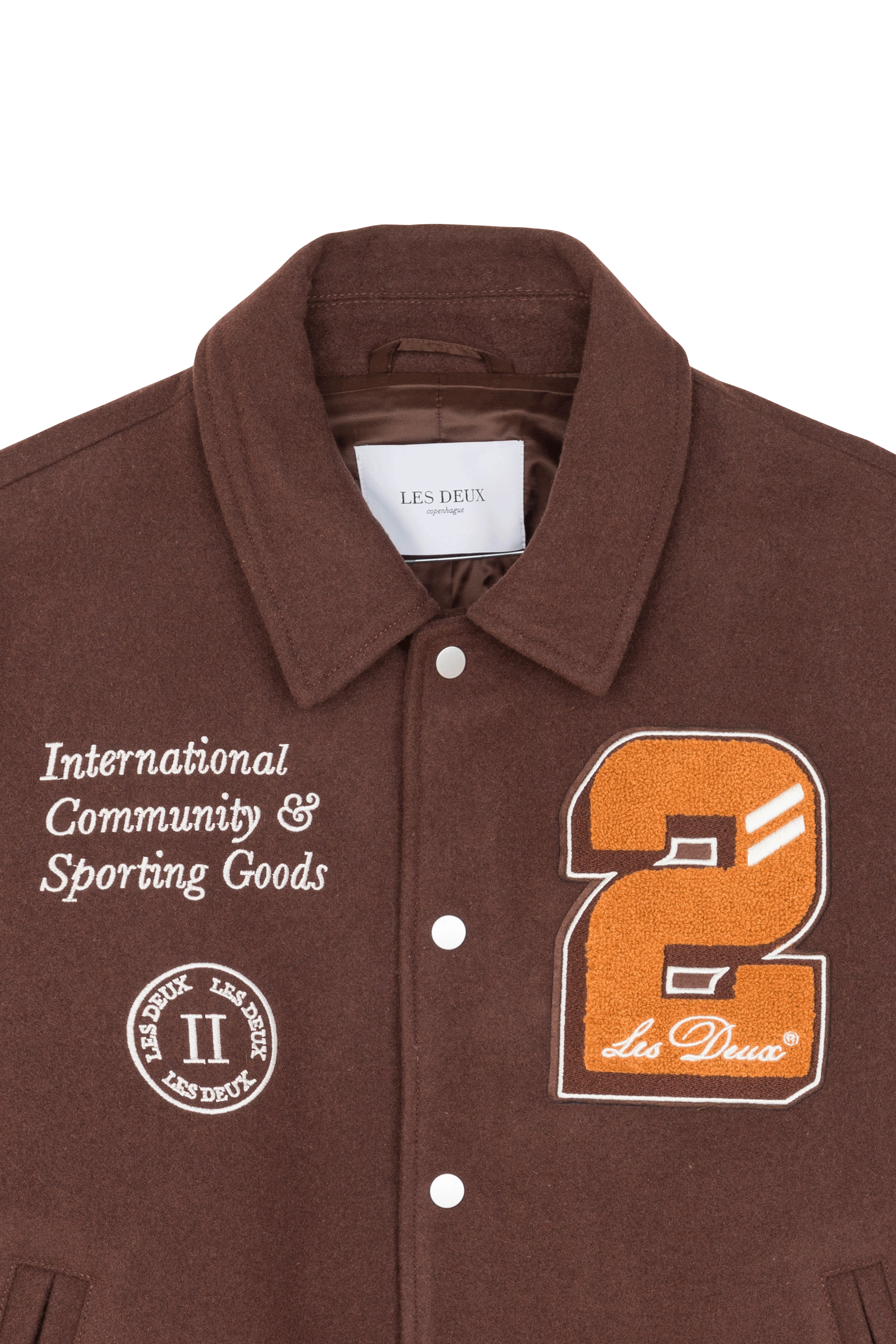 LES DEUX Blouson Les Deux Varsity Wool Jacket 3.0 Marron